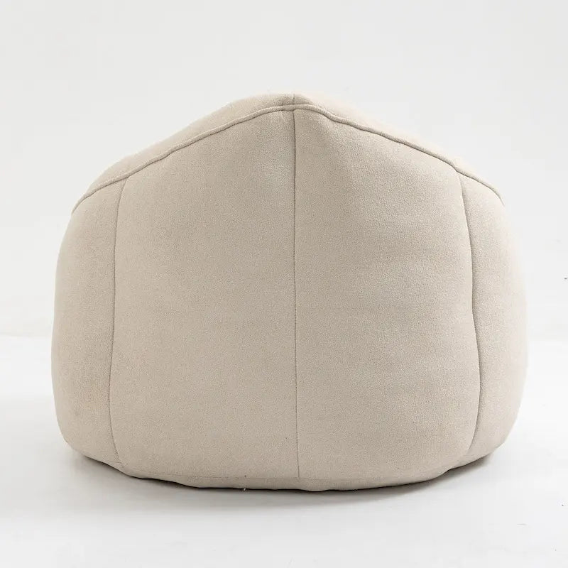 Beige Modern Microfiber Upholstered Accent Chair with Soft Cushion