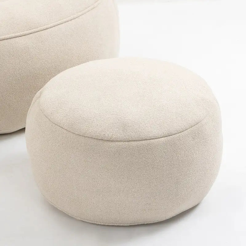 Beige Modern Microfiber Upholstered Accent Chair with Soft Cushion