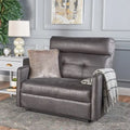 Slate Microfiber Recliner Loveseat Chair Tufted Back Plush Cushion
