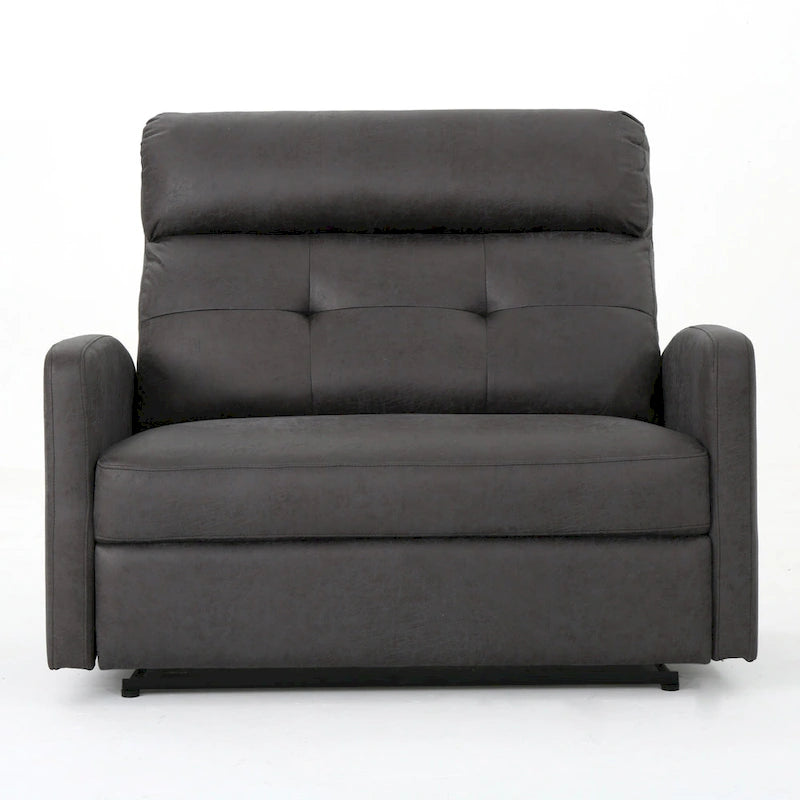 Slate Microfiber Recliner Loveseat Chair Tufted Back Plush Cushion