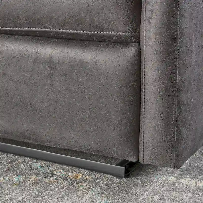 Slate Microfiber Recliner Loveseat Chair Tufted Back Plush Cushion