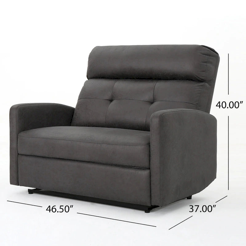 Slate Microfiber Recliner Loveseat Chair Tufted Back Plush Cushion