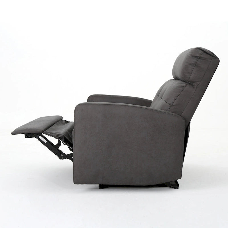 Slate Microfiber Recliner Loveseat Chair Tufted Back Plush Cushion