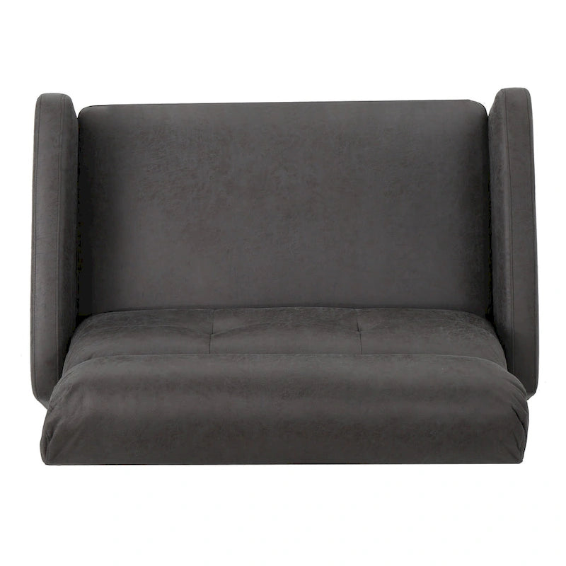 Slate Microfiber Recliner Loveseat Chair Tufted Back Plush Cushion
