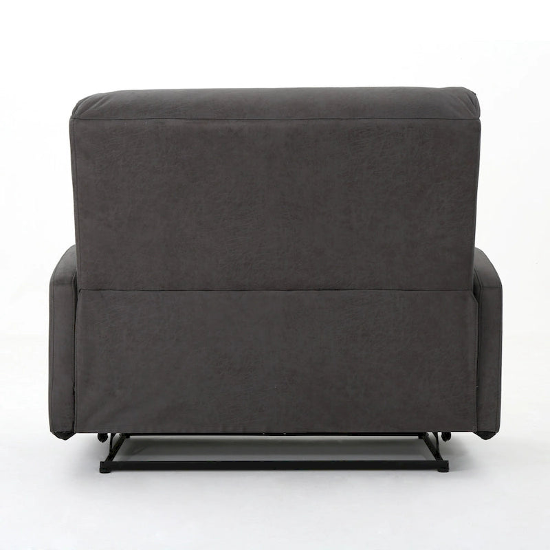 Slate Microfiber Recliner Loveseat Chair Tufted Back Plush Cushion