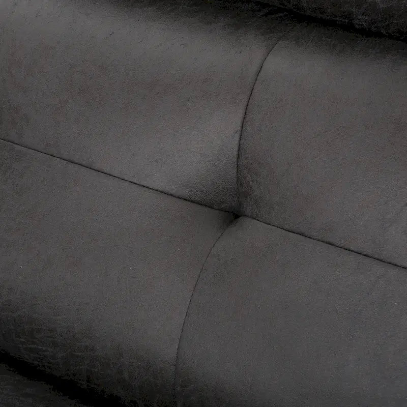 Slate Microfiber Recliner Loveseat Chair Tufted Back Plush Cushion