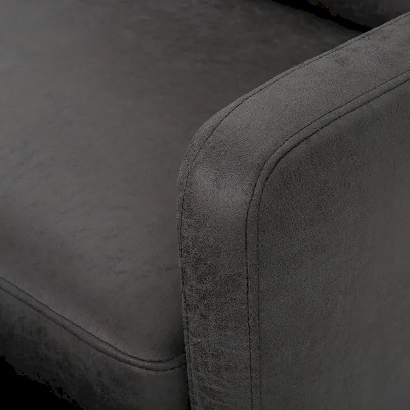 Slate Microfiber Recliner Loveseat Chair Tufted Back Plush Cushion