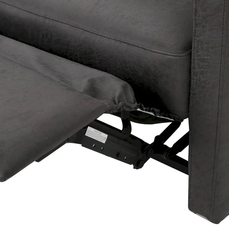 Slate Microfiber Recliner Loveseat Chair Tufted Back Plush Cushion