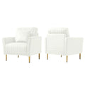 Tufted Velvet Upholstered Accent Armchair with Gold Metal Legs