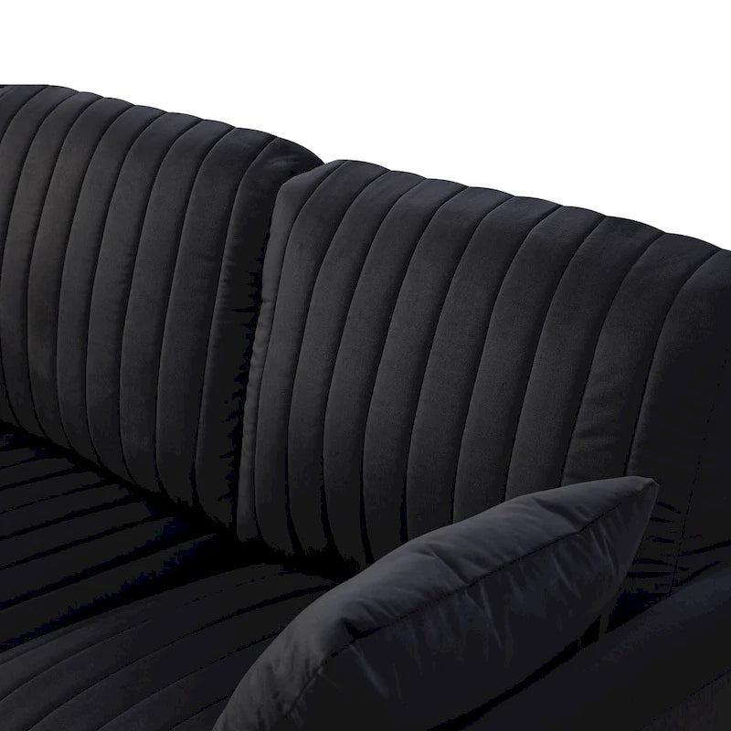 Tufted Velvet Upholstered Accent Armchair with Gold Metal Legs