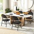 Black Padded Folding Chair with Ergonomic Backrest and Metal Frame