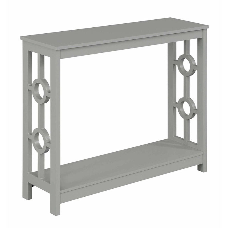 Two-Tier Ring Console Table with Shelf, Contemporary Accent Display