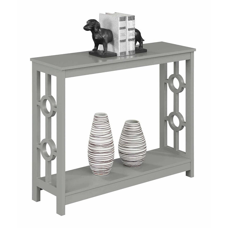 Two-Tier Ring Console Table with Shelf, Contemporary Accent Display