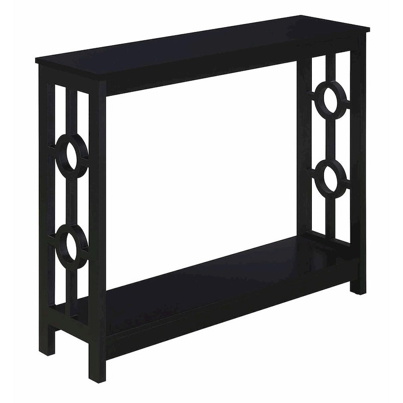 Two-Tier Ring Console Table with Shelf, Contemporary Accent Display