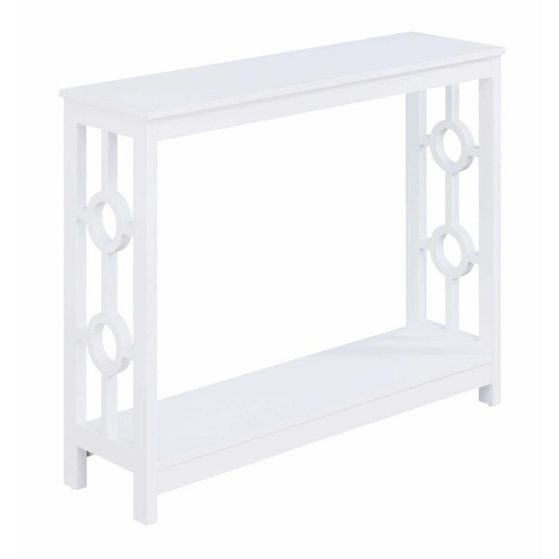 Two-Tier Ring Console Table with Shelf, Contemporary Accent Display