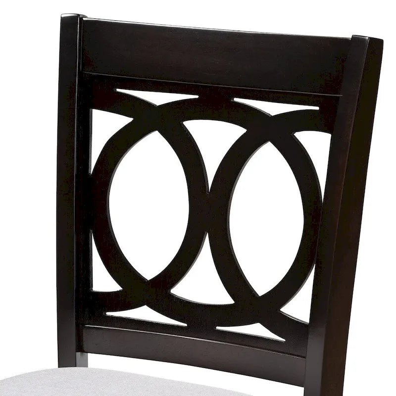 Upholstered Counter Stool with Cut-Out Back and Espresso Wood Frame