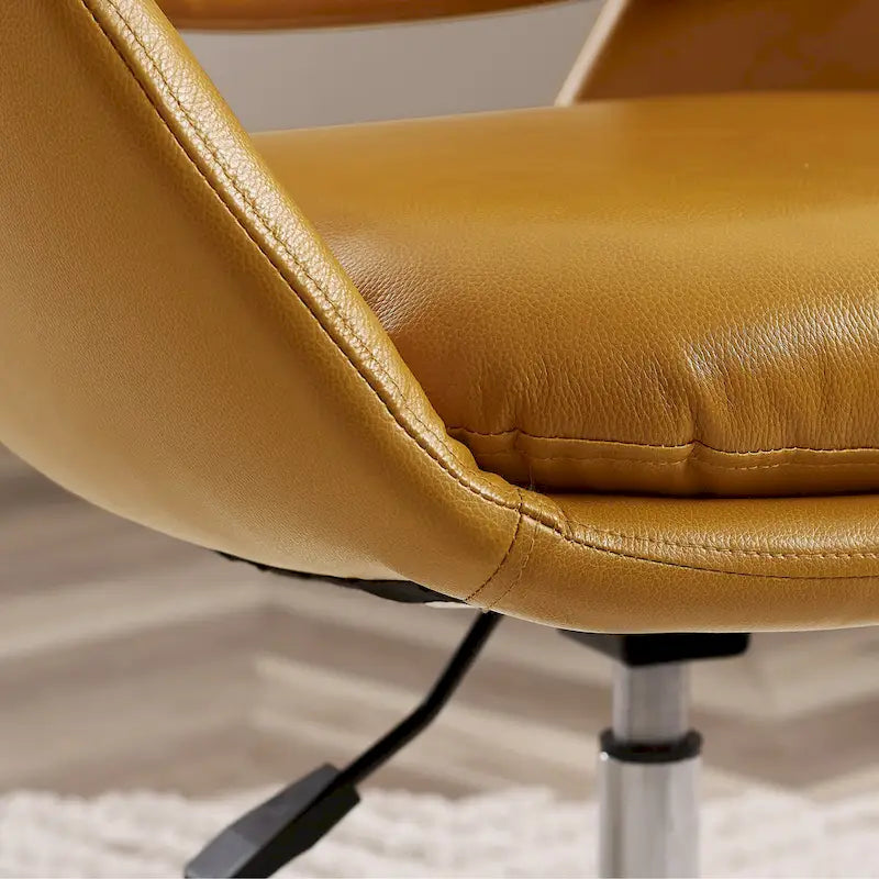 Modern Swivel Adjustable Open-Back Accent Arm Chair with Chrome Base
