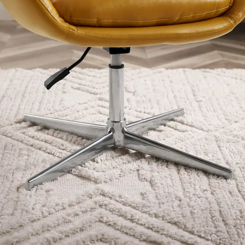 Modern Swivel Adjustable Open-Back Accent Arm Chair with Chrome Base
