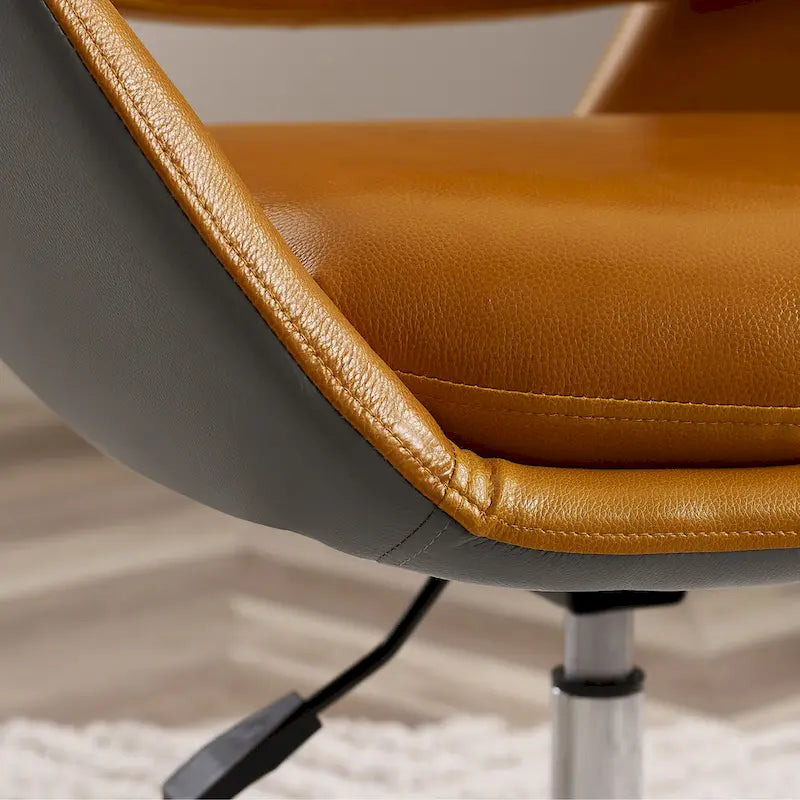 Modern Swivel Adjustable Open-Back Accent Arm Chair with Chrome Base