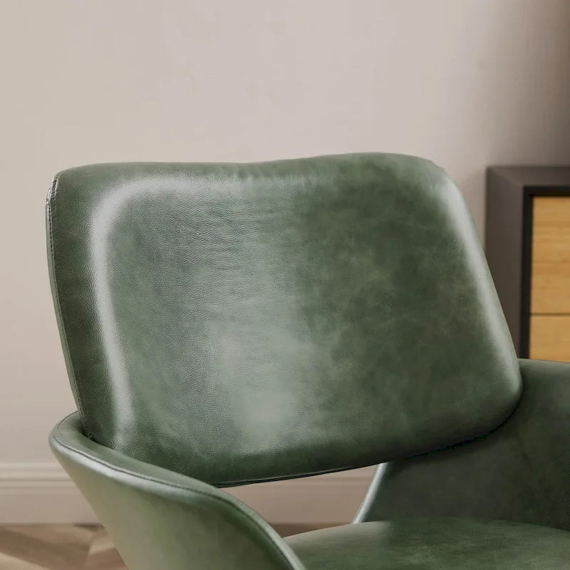 Modern Swivel Adjustable Open-Back Accent Arm Chair with Chrome Base