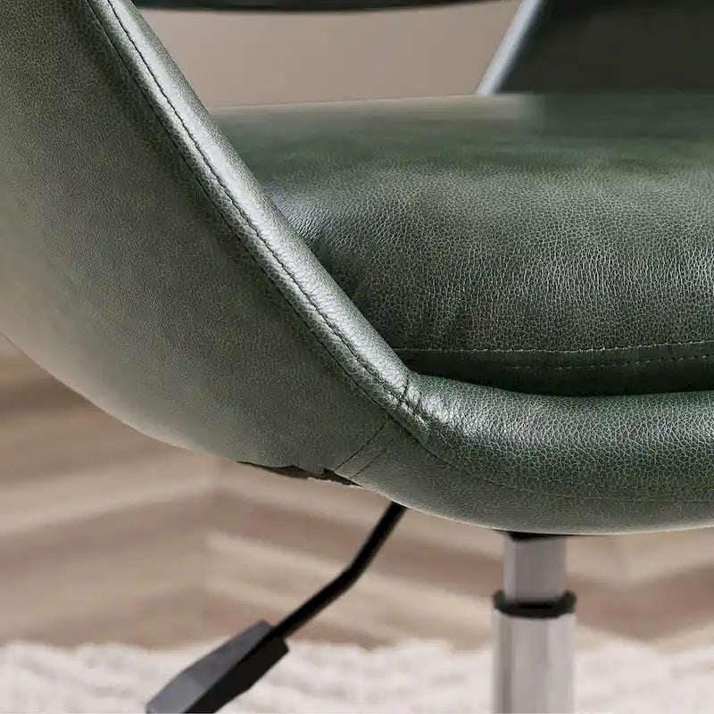 Modern Swivel Adjustable Open-Back Accent Arm Chair with Chrome Base