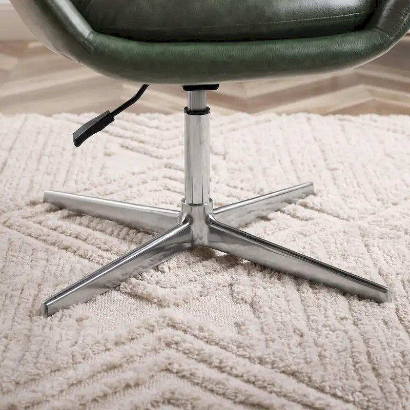 Modern Swivel Adjustable Open-Back Accent Arm Chair with Chrome Base
