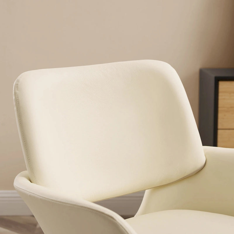 Modern Swivel Adjustable Open-Back Accent Arm Chair with Chrome Base