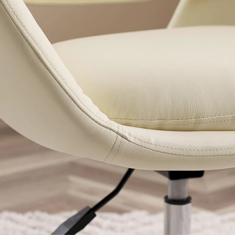 Modern Swivel Adjustable Open-Back Accent Arm Chair with Chrome Base