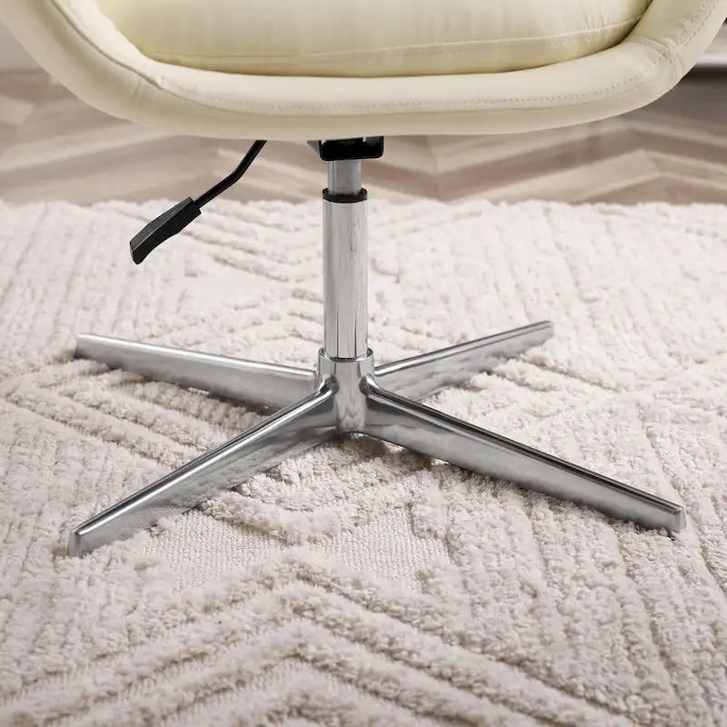 Modern Swivel Adjustable Open-Back Accent Arm Chair with Chrome Base