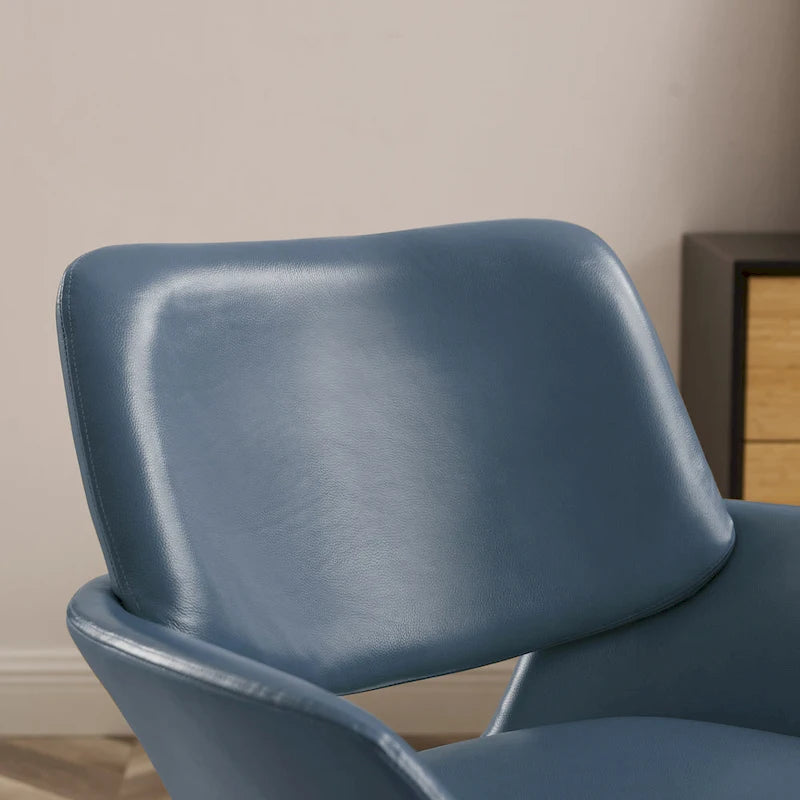 Modern Swivel Adjustable Open-Back Accent Arm Chair with Chrome Base