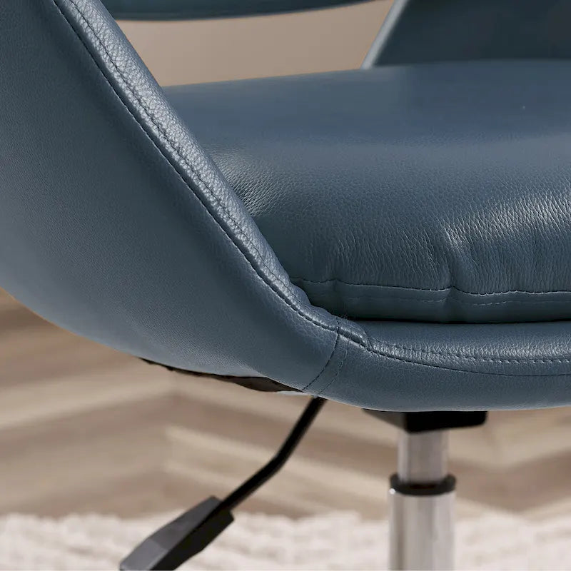 Modern Swivel Adjustable Open-Back Accent Arm Chair with Chrome Base