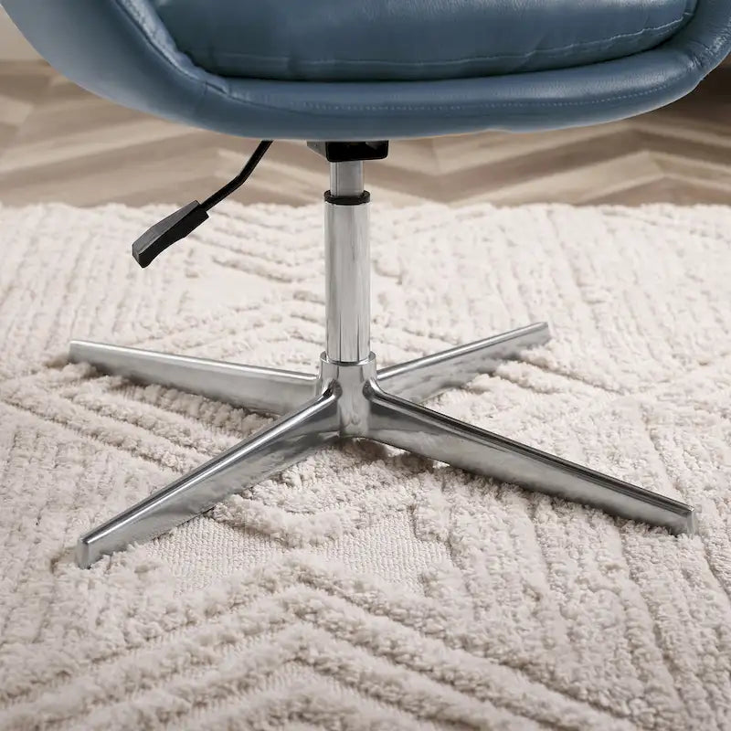 Modern Swivel Adjustable Open-Back Accent Arm Chair with Chrome Base