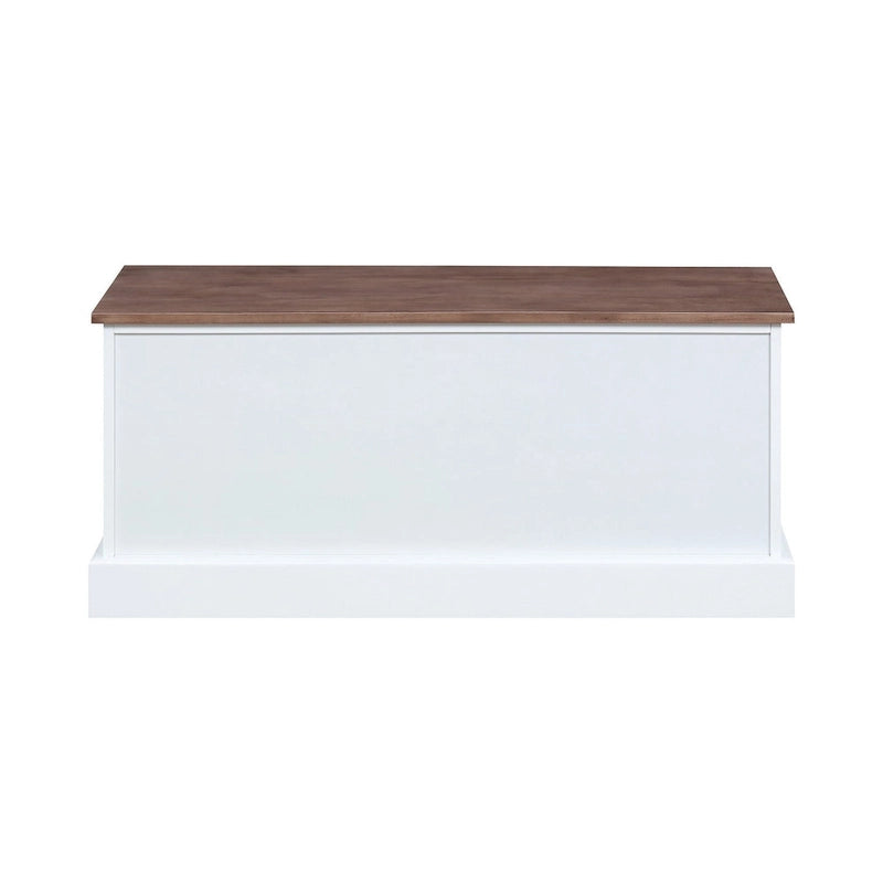 3-Drawer Storage Bench with Wooden Baskets, White and Cappuccino