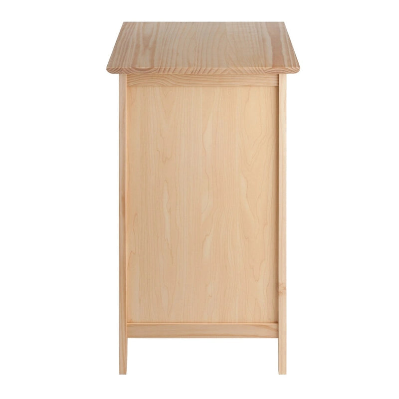 Accent Table Nightstand with Cabinet Open Shelf Natural Black