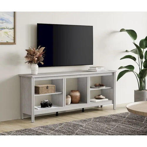 70-Inch TV Stand Console Table with LED Lights and Open Storage Shelves