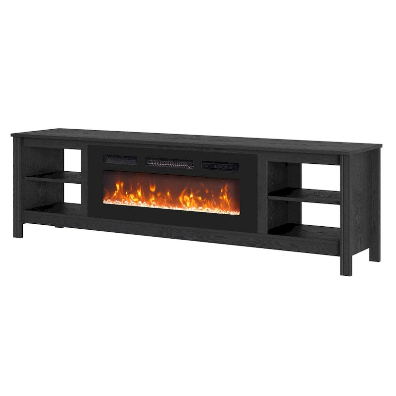 70-Inch TV Stand Console Table with LED Lights and Open Storage Shelves
