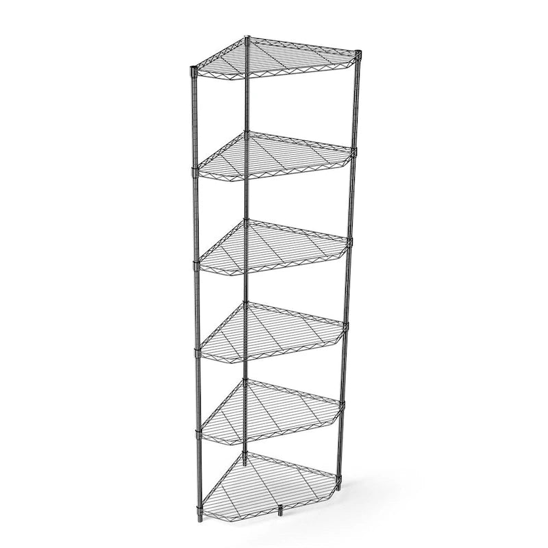 6-Tier Heavy Duty Corner Wire Shelving Unit Free Standing Storage Rack