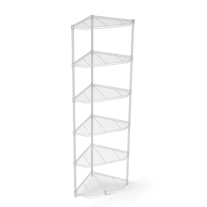 6-Tier Heavy Duty Corner Wire Shelving Unit Free Standing Storage Rack