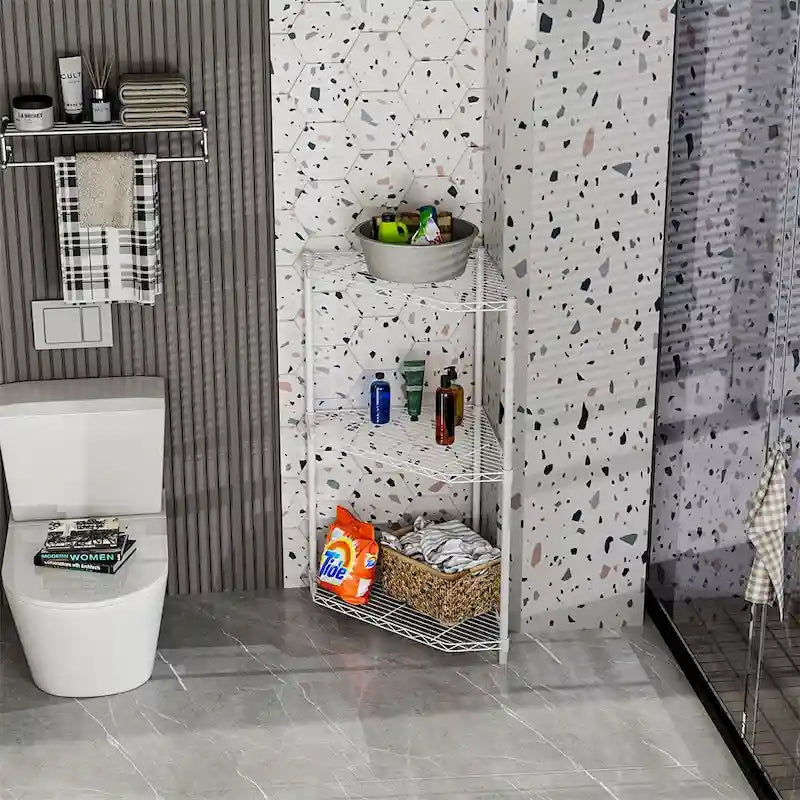 6-Tier Heavy Duty Corner Wire Shelving Unit Free Standing Storage Rack