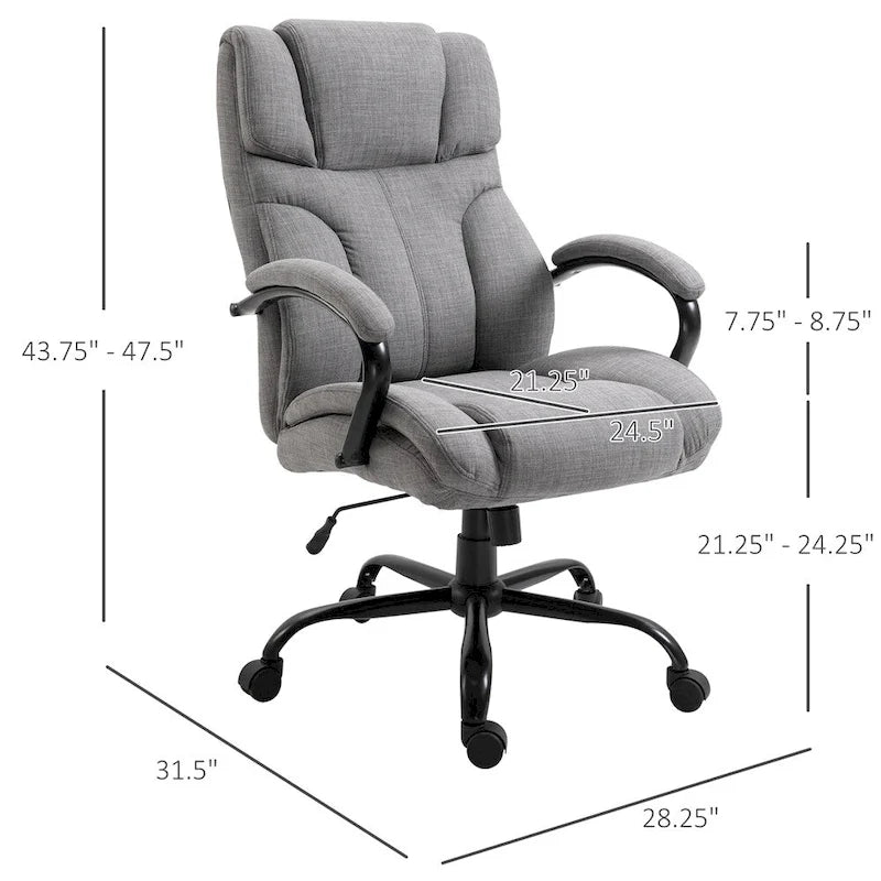 Ergonomická kancelářská židle pro vedoucí pracovníky se širokým sedákem a nastavitelnou výškou