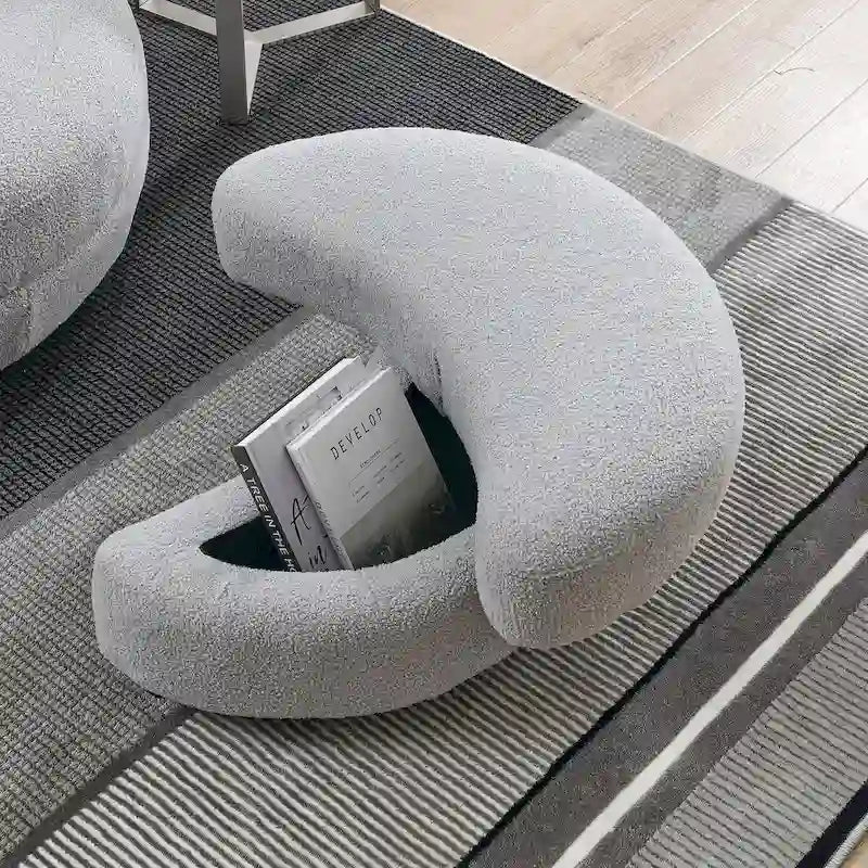 Oversized Round Swivel Accent Chair with Padded Seat, Ivory or Grey