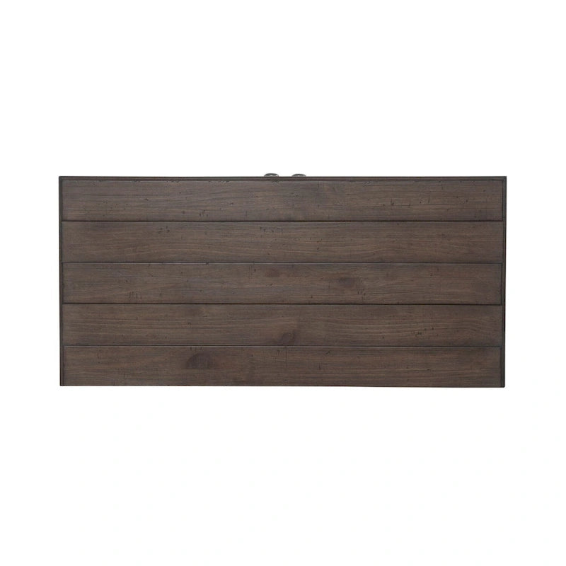 Accent Cabinet Riverstone White Tobacco Distressed Two-Tone Pine Wood Antique Pewter