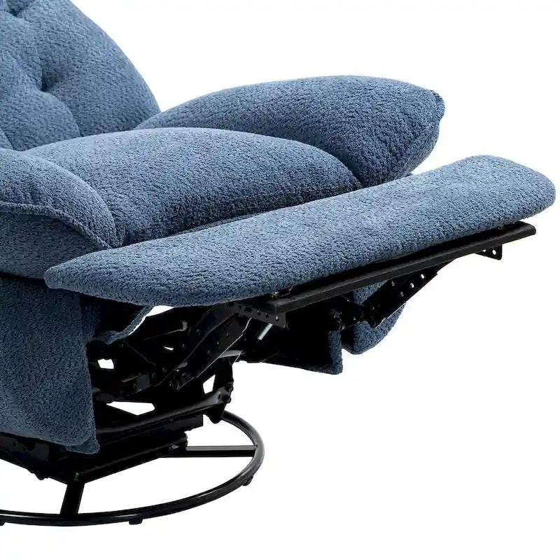 Chenille Swivel Glider Recliner Chair with Push-Back Function