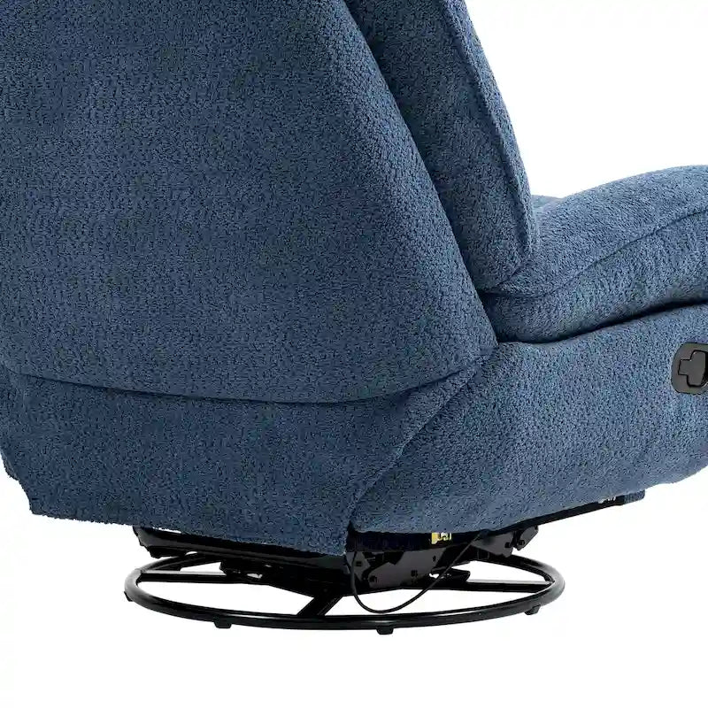 Chenille Swivel Glider Recliner Chair with Push-Back Function