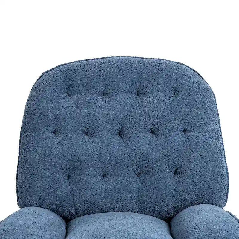 Chenille Swivel Glider Recliner Chair with Push-Back Function