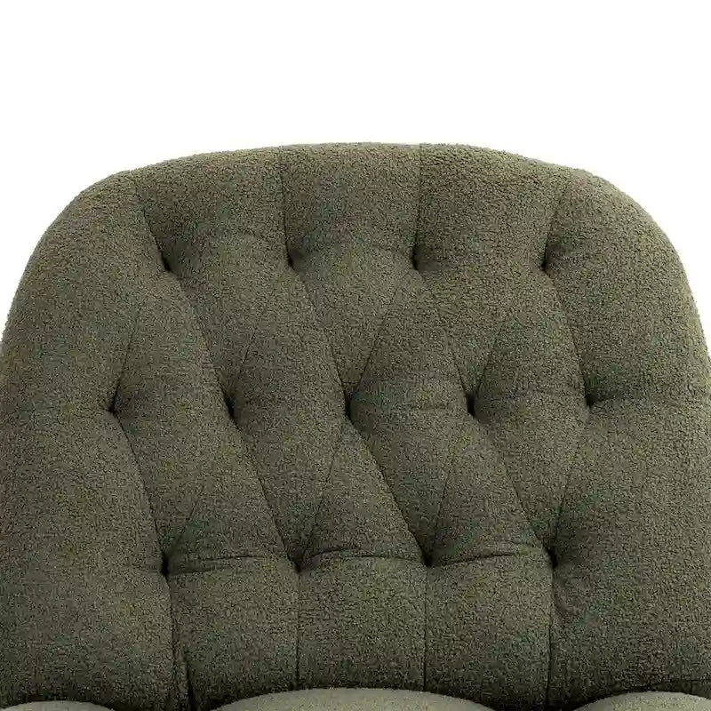 Chenille Swivel Glider Recliner Chair with Push-Back Function