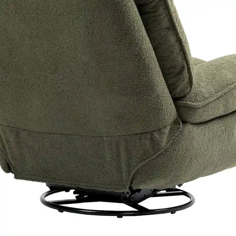 Chenille Swivel Glider Recliner Chair with Push-Back Function