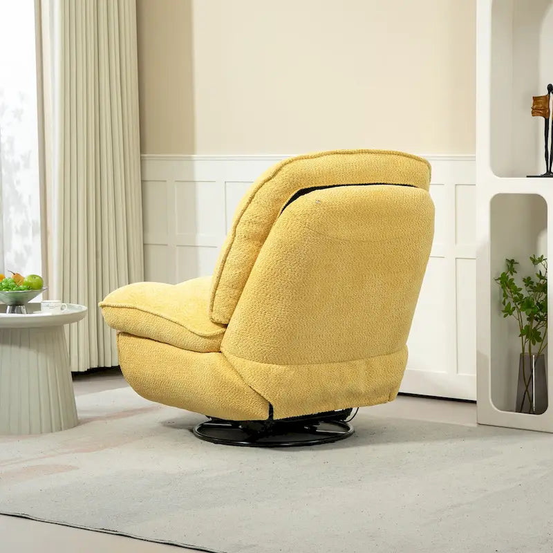 Chenille Swivel Glider Recliner Chair with Push-Back Function