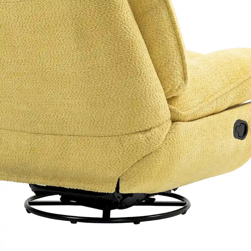 Chenille Swivel Glider Recliner Chair with Push-Back Function