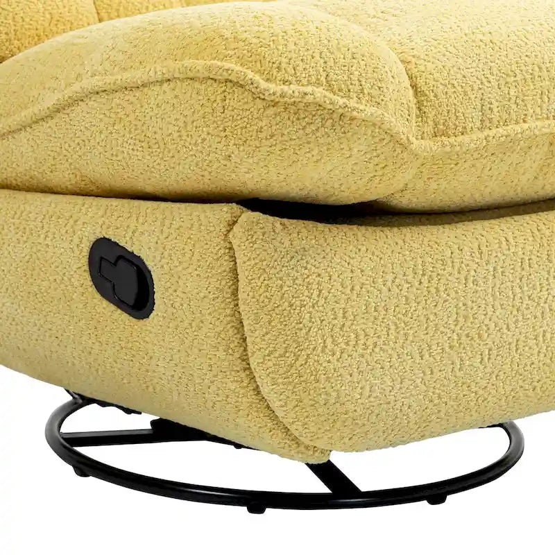 Chenille Swivel Glider Recliner Chair with Push-Back Function